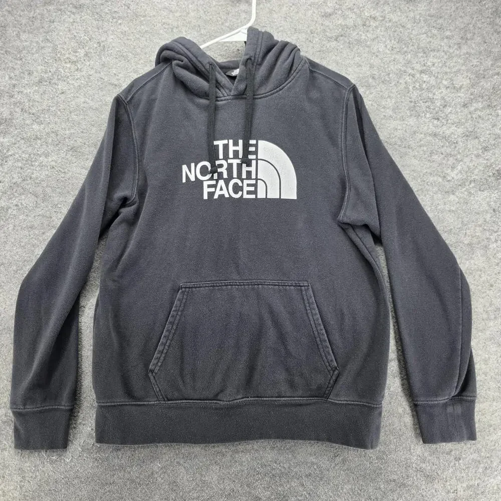 The North Face Hoodie Mens M Black Pullover Hooded Pockets Graphic Print